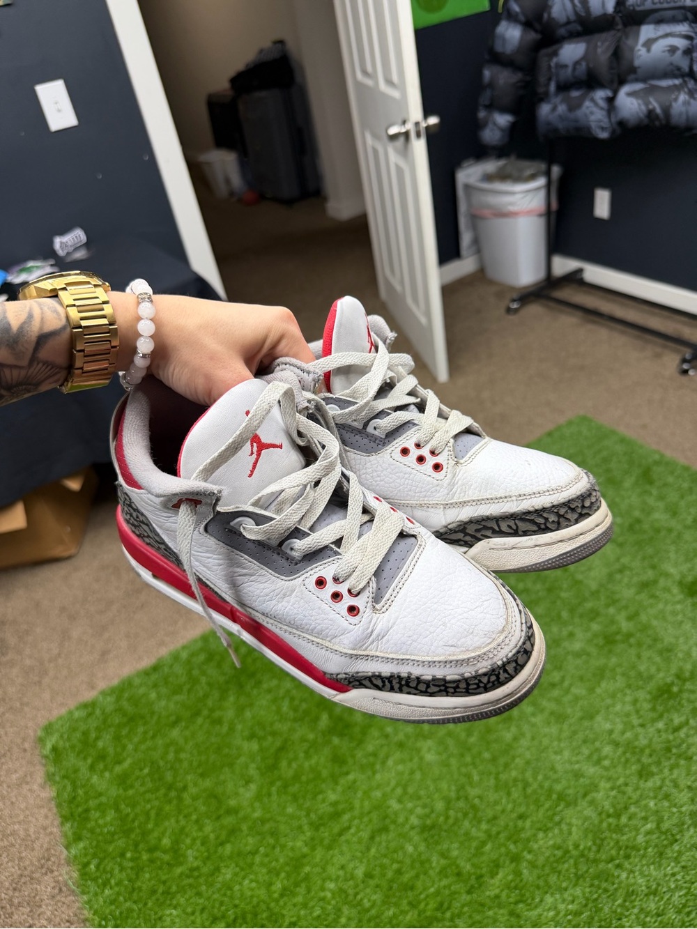Nike Air Jordan 3 Retro boys Sneakers - fire red colorway